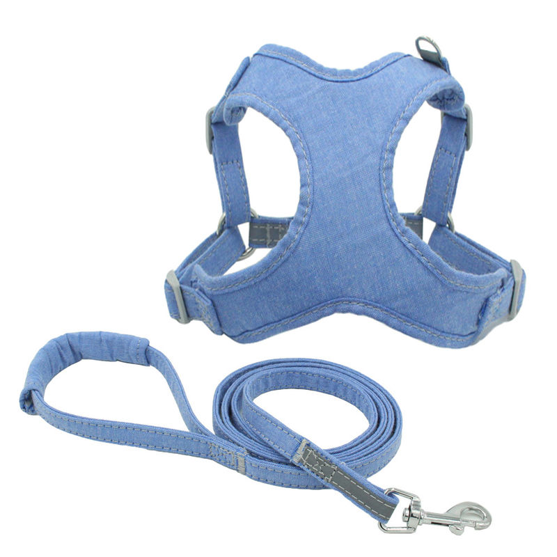 Safety Nyaman Reflektif Cotton Dog chest and harness leash set Tali anjing Bernapas
