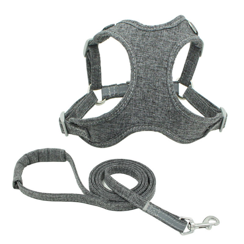 Safety Nyaman Reflektif Cotton Dog chest and harness leash set Tali anjing Bernapas