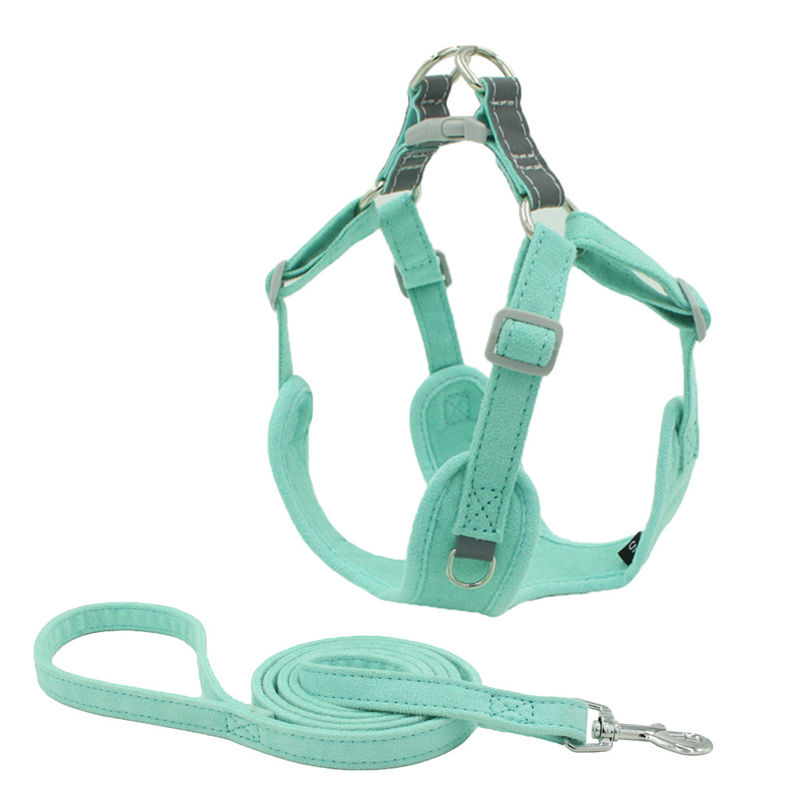 Suede Reflektif Anjing dan Tali Kit Traksi Sesuai dengan Tali Anjing Harness Ledakan-Bukti Anjing Tali Set Rompi Harness