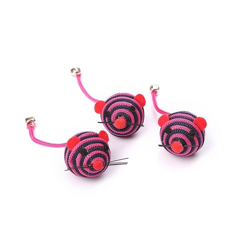 Nylon String Rope Bell Cat Pet Mainan Dengan Tikus Catch Cat Mouse Toy