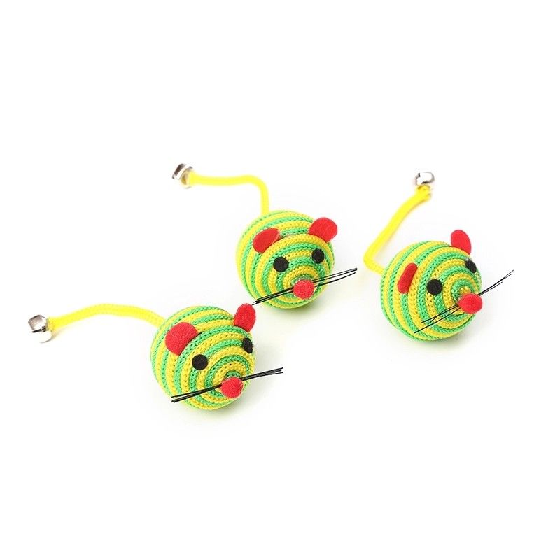 Nylon String Rope Bell Cat Pet Mainan Dengan Tikus Catch Cat Mouse Toy