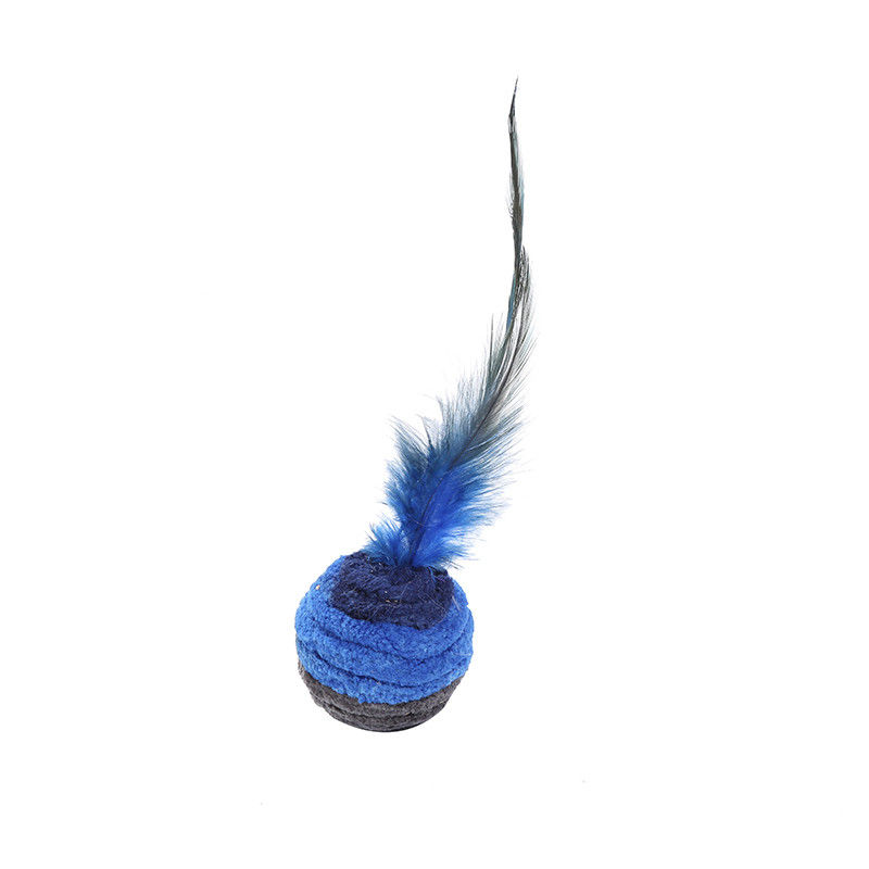 Self Excited Cat Pet Toys Dark Blue Feather Mouse Cat Toy Anti Depresi