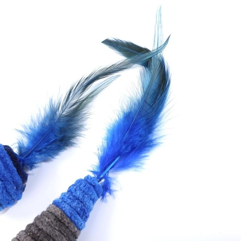 Self Excited Cat Pet Toys Dark Blue Feather Mouse Cat Toy Anti Depresi