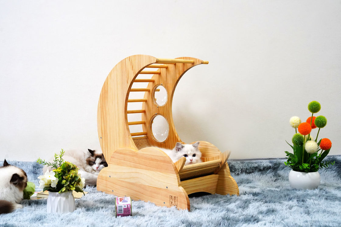 Hallupet Cat Scratcher House Pet Condo Cat Kayu Tempat Tidur Rumah Pohon