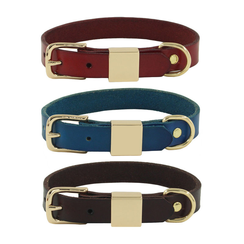 Terukir Alloy Square Collar Leash Harness Set Kerah Anjing Kerah Kulit Sapi