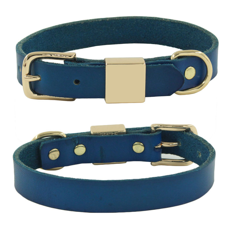 Terukir Alloy Square Collar Leash Harness Set Kerah Anjing Kerah Kulit Sapi