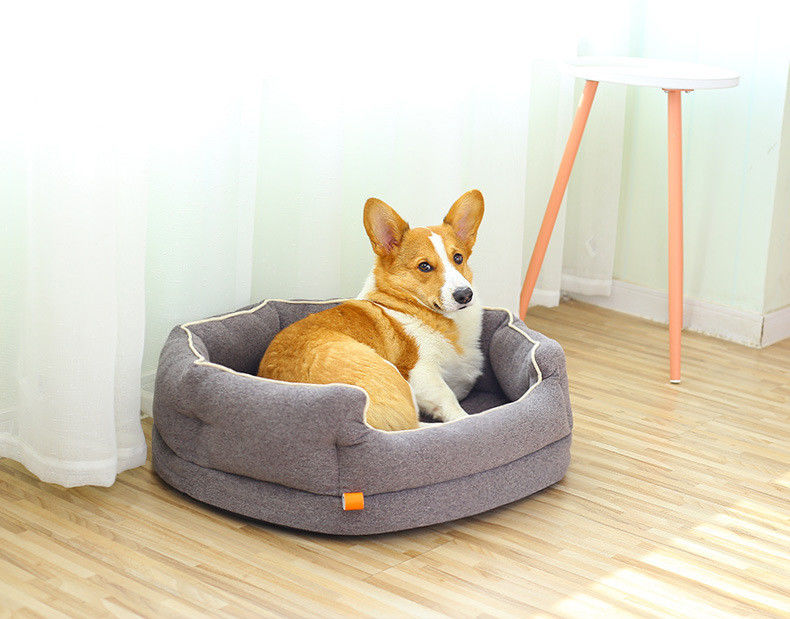 Tempat Tidur Hewan Peliharaan Nyaman yang Dapat Dilepas Bulat Sofa Anjing Ortopedi Spons Pijat Tidur nyenyak