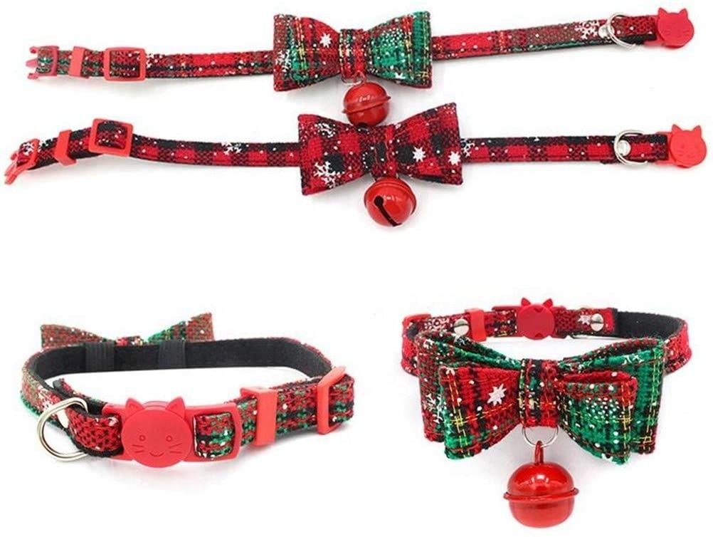 BSCI Collar Leash Harness Set Bell Breakaway Keselamatan Natal Cat Collar