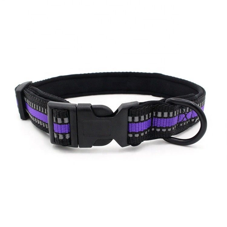 Neoprene Lapisan Anjing Kerah Leash Set Anyaman Reflektif Rilis Cepat Gesper Kerah dengan Tali Traksi Set Tali Anjing