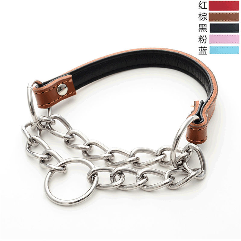 Personalized Populer Kecil Anjing Besar Kulit Kerah Rantai Kalung Anjing Kerah