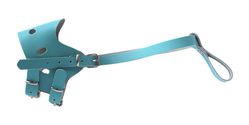 Kulit Anjing Moncong Anti Menggigit Collar Leash Harness Set Penutup Mulut Anjing Untuk Berhenti Menggonggong
