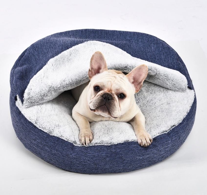 Tempat Tidur Anjing Anti Kecemasan Premium Plush Nest Snuggler Tempat Tidur Tenang Hewan Peliharaan Non Slip Bawah yang Dapat Dicuci
