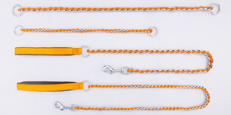 Chew Proof Stainless Steel Collar Leash Harness Set Pelatihan Tali Anjing dengan Pegangan Lembut