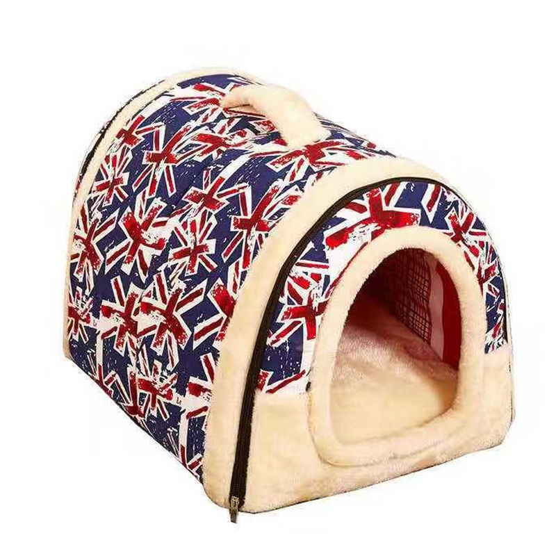 Crystal Velvet 2 In 1 Lipat Cave Pet Sleeping Bed Pemanasan Sendiri Bentuk Rumah tempat tidur nyaman kucing