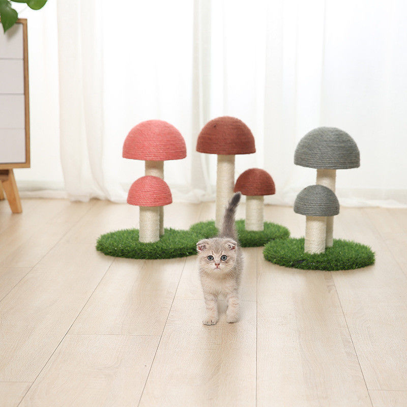 Jamur Rami Sisal Cat Tree Tower Cat Scratch Post Board S 36*30cm