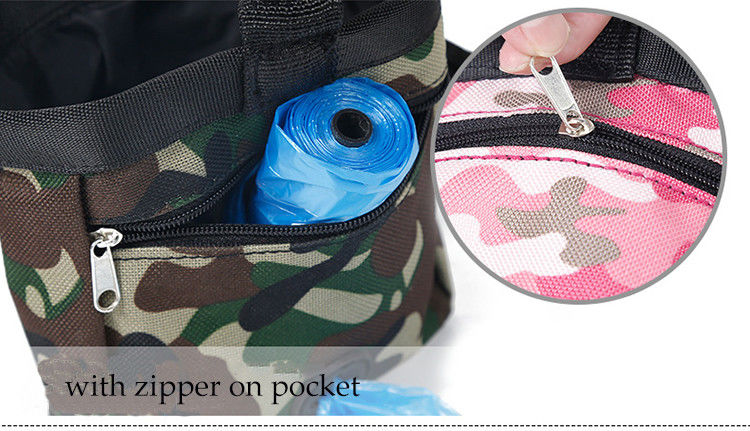 Tas Pinggang Tahan Air Camo Pet Aksesoris Luar Ruangan Pelatihan Tas Makanan Ringan Anjing
