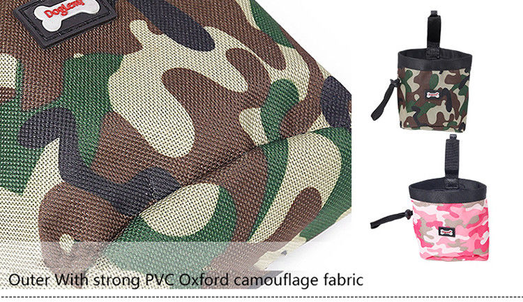 Tas Pinggang Tahan Air Camo Pet Aksesoris Luar Ruangan Pelatihan Tas Makanan Ringan Anjing
