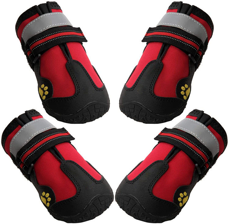 Opp Bag Dog Walking Boots Untuk Anjing Dengan Strip Reflektif Kasar Anti Slip Sole