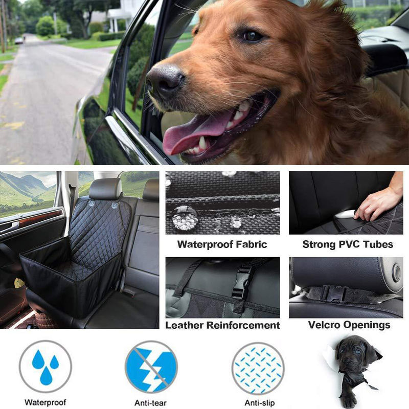 Tingkatkan Kursi Mobil Penguat Anjing Portabel Dengan Tali Pengaman Klip Tahan Air 1000g
