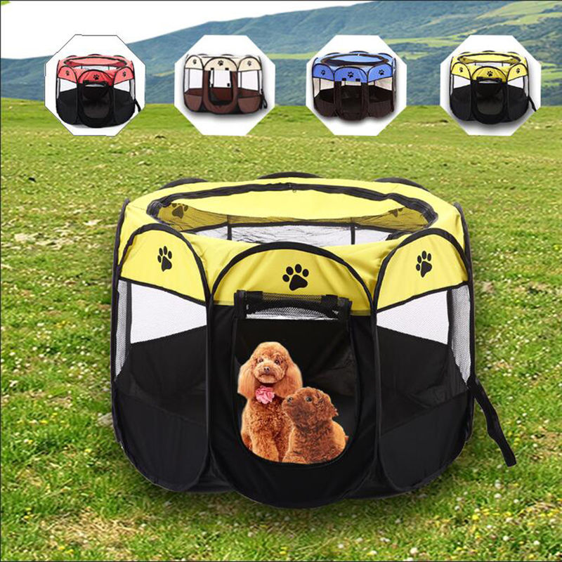 900g Playpen Anak Anjing Lipat Dengan Tas Latihan Kennel Anjing Kucing Indoor / Outdoor