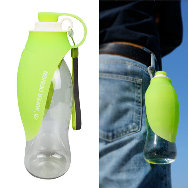 Anjing Luar Botol Air Portabel Anjing Peliharaan Perjalanan Dispenser Air Feeder Wadah dengan Silikon Lipat Cangkir Minum