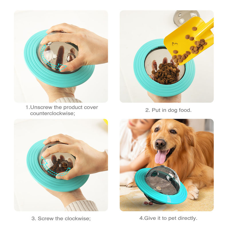 Planet Dog Treat Dispenser Toy IQ Food Pengumpan Lambat Bola Interaktif 13.5*15*12cm