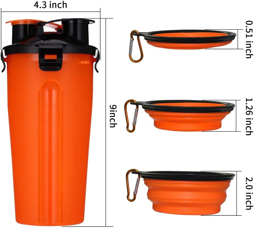 2 Botol Mangkuk Air Perjalanan Anjing yang Dapat Dilipat Untuk Botol Air Hewan Peliharaan Portabel Luar Ruangan 12oz