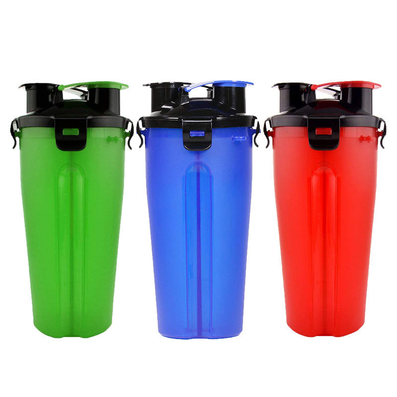 Botol Air Anjing 2 In 1 Luar Ruangan Dengan Wadah Makanan Penyimpanan Kamar Ganda