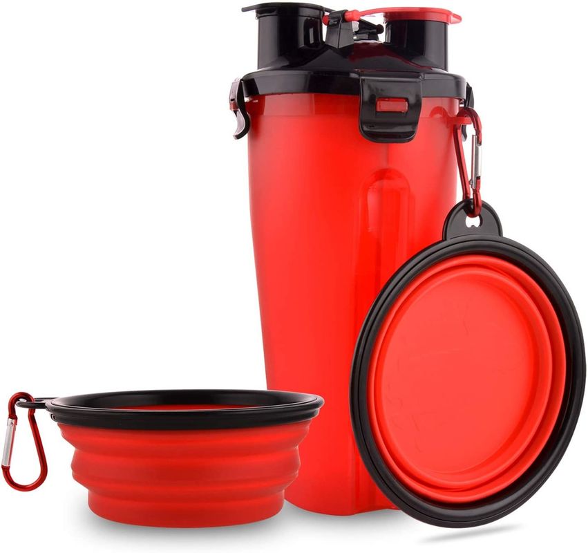 Botol Air Anjing 2 In 1 Luar Ruangan Dengan Wadah Makanan Penyimpanan Kamar Ganda