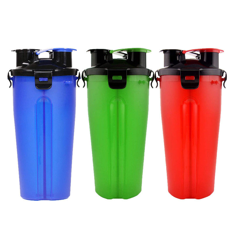 2 in 1 350ml Botol Makanan Air Anjing Peliharaan Mangkuk yang Dapat Dilipat dengan Carabiner