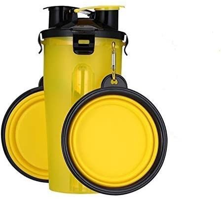 2 in 1 Botol Air Portabel Luar Ruangan Anjing Dengan Mangkuk Lipat untuk Berjalan