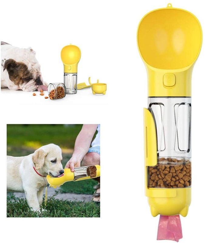 300ml Botol Air Anjing 2 In 1 yang Dapat Dilepas dengan Wadah Makanan &amp; Sekop Kotoran