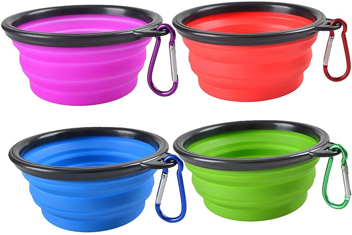 TPE Foldable Travel Dog Collapsible Bowl Dapat Diperluas Untuk Pet Cat