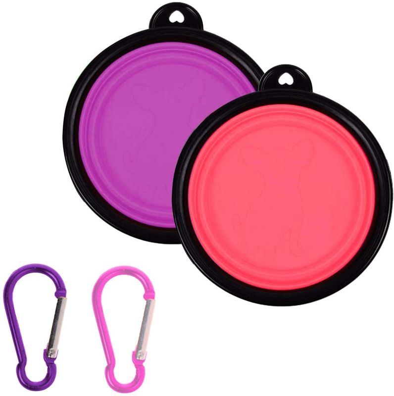 TPE Foldable Travel Dog Collapsible Bowl Dapat Diperluas Untuk Pet Cat