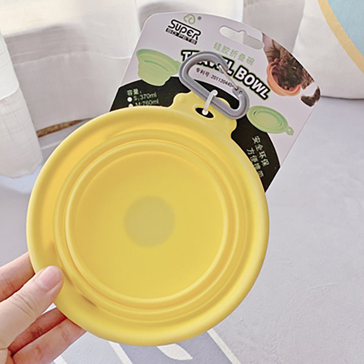 Travel 100% Pure Silicone Dog Bowl Lipat Untuk Perjalanan Mendaki Kandang &amp; Mangkuk Makan Anjing Berkemah
