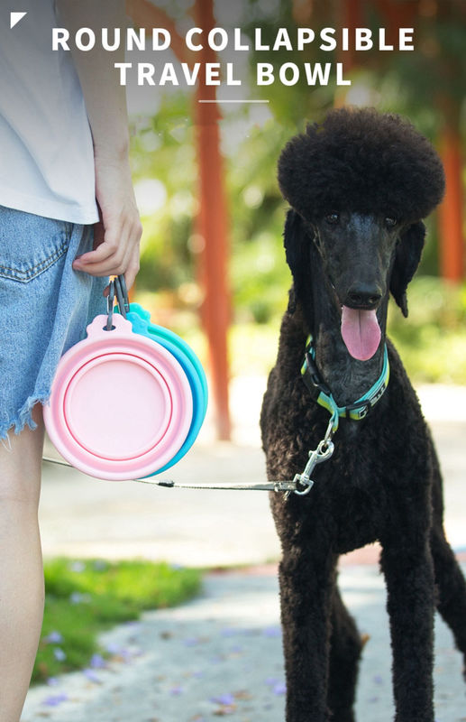 Mangkuk Air Perjalanan Silikon Luar Ruangan Untuk Makanan Anjing Kucing Dan Mangkuk Air