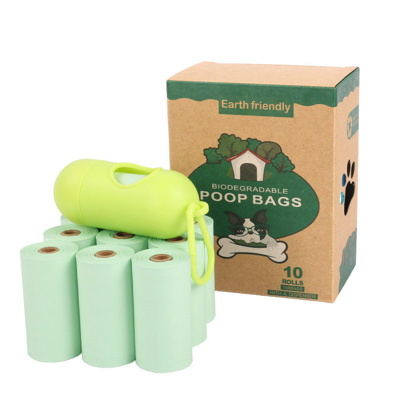 100% Kantong Kotoran Anjing Biodegradable Plastik Kompos Gratis dengan Dispenser