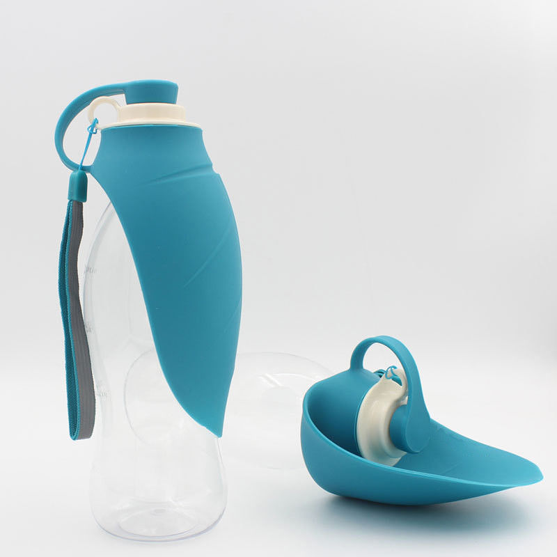 Desain Anti Bocor Botol Air Hewan Peliharaan Portabel Luar Ruangan Silikon 580ML
