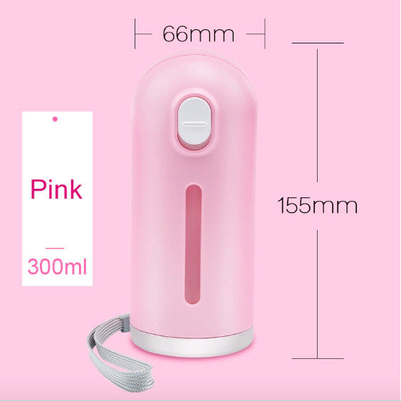 Dispenser Botol Air Anjing Lipat Merah Muda Anjing Kecil Mini Ketel Hewan Peliharaan Portabel