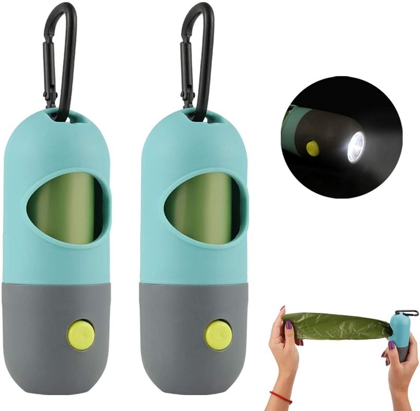 Pill Shape LED Senter Pet Poop Dog Waste Bag Holder Dispenser