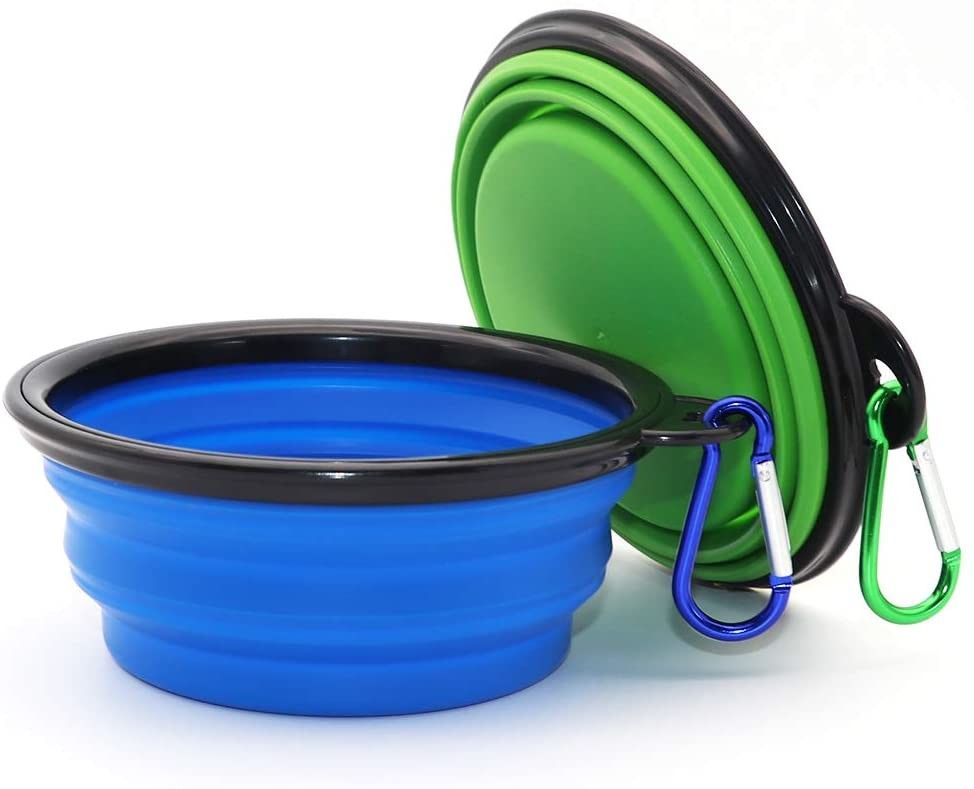 TPE ABS Carabiner Dog Water Bowl Dog Feeder Lipat Untuk Hewan Peliharaan